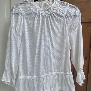 Derek Lam Long-sleeved Cotton White Blouse Top